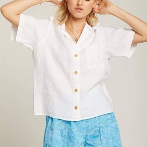 Mate the Label - linen Logan tee - White - Size L